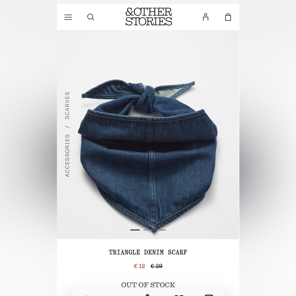 & Other Stories Indigo Denim Bandana Scarf